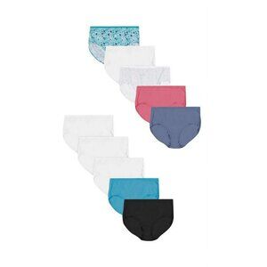 Just My Size Women's Cotton Brief Underwear, 10-Pack SIZE 14 (6X) MULTI-COLOR